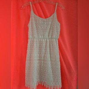 Divided Lace Mini Dress EUC Spring Break, Bridal, Slip Dress, Lined, Coastal